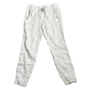 Athleta beige cream como linen joggers size 12T